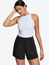 IUGA High Waisted Pleated Wide Leg Shorts