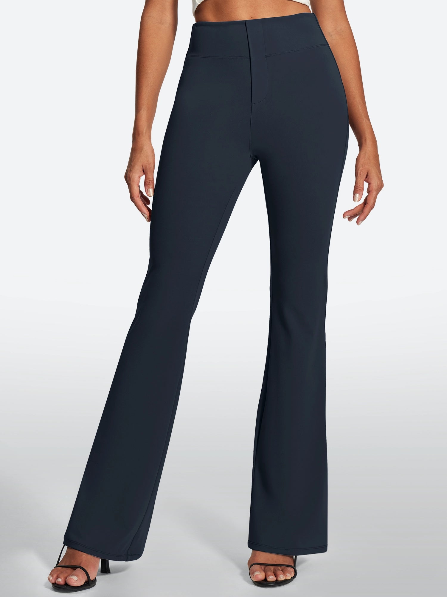 IUGA Stretchy High Waisted Pull On Bootcut Work Pants With Pockets
