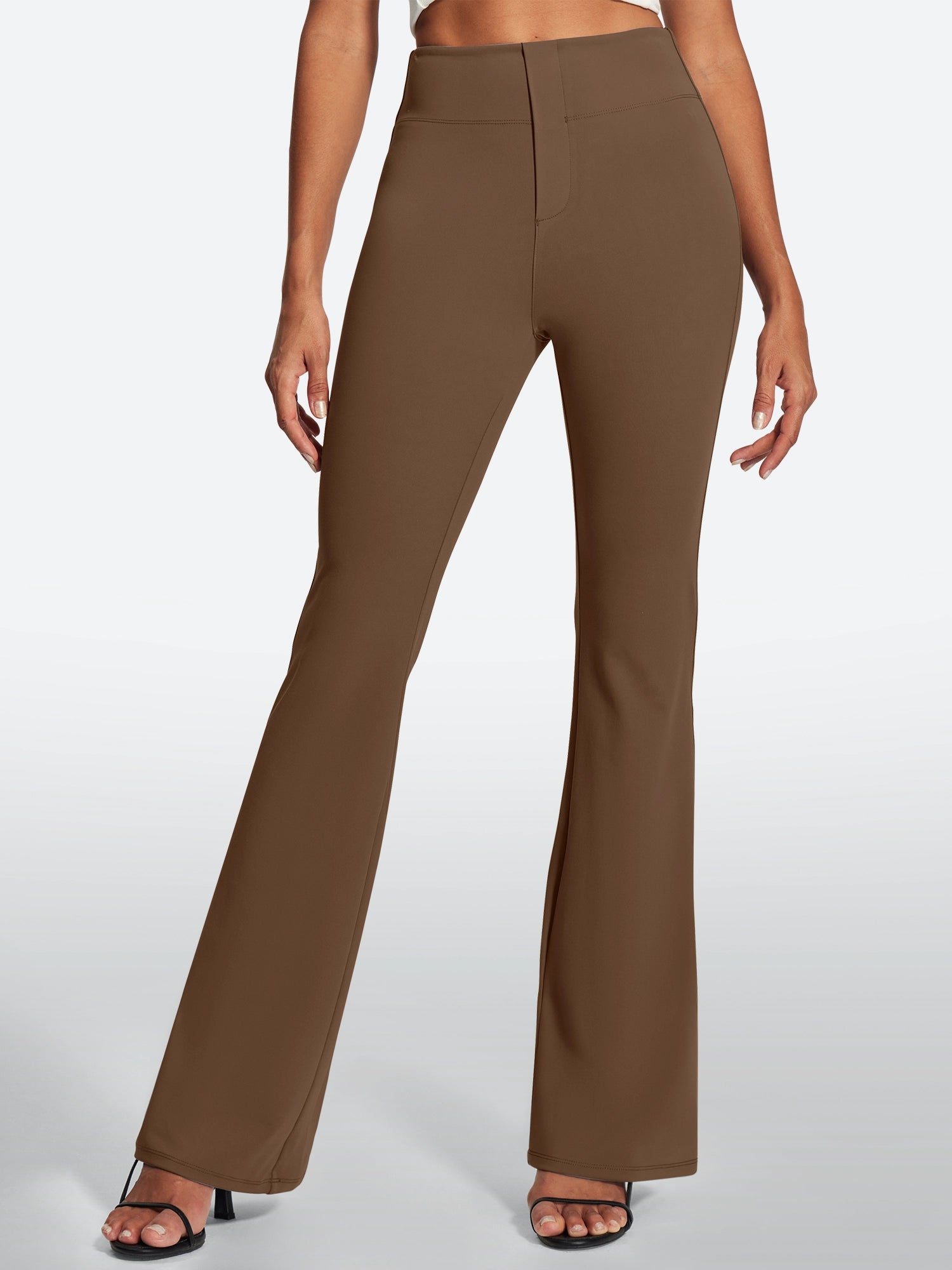 IUGA Stretchy High Waisted Pull On Bootcut Work Pants With Pockets
