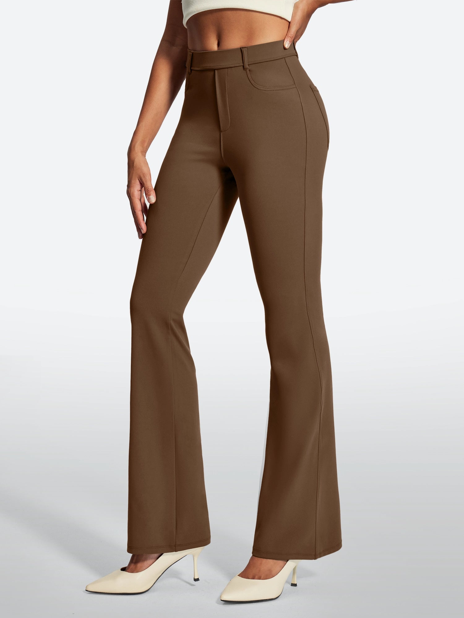IUGA Stretchy Pull On Bootcut Work Pants With Pockets