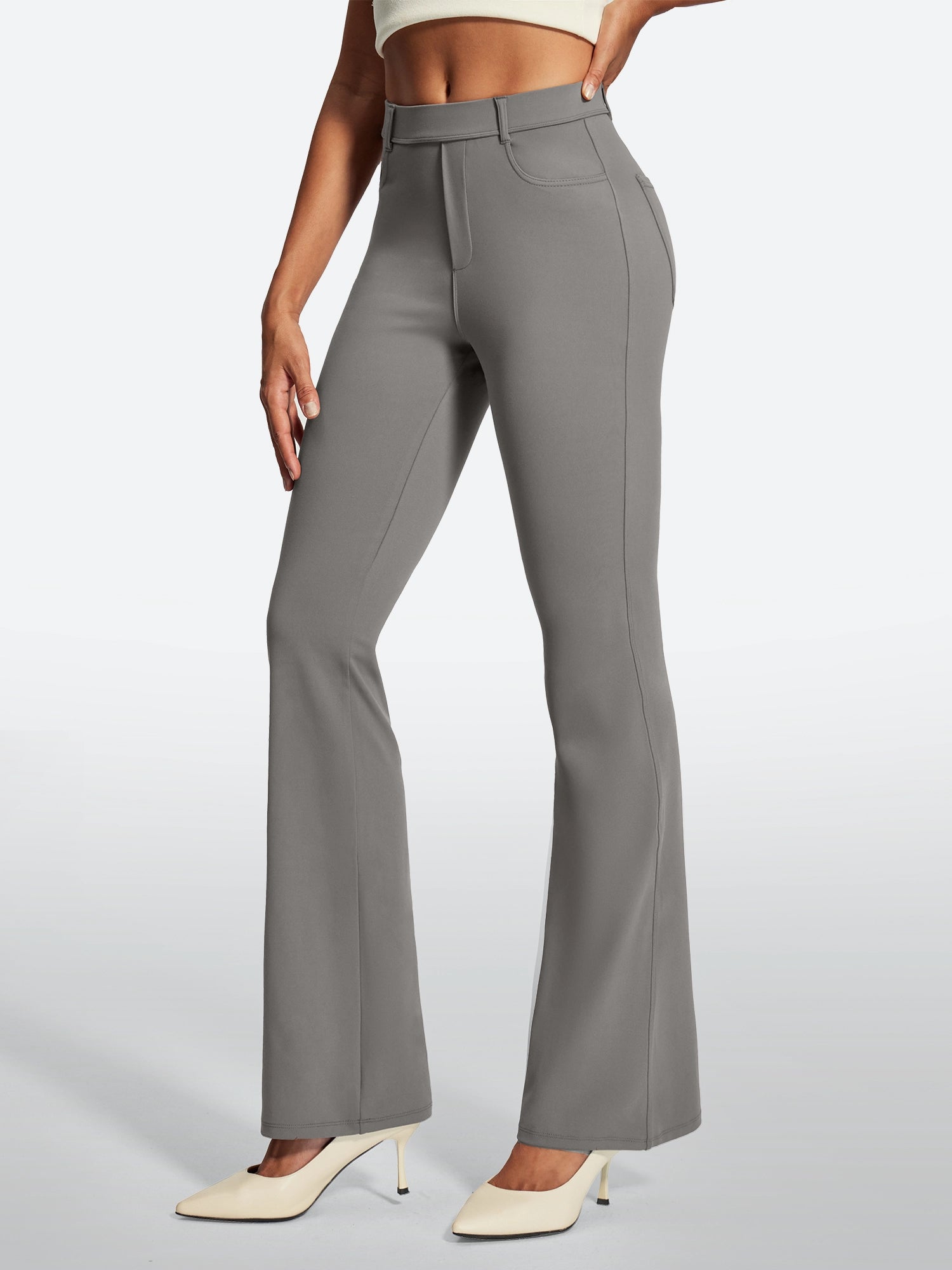 IUGA Stretchy Pull On Bootcut Work Pants With Pockets