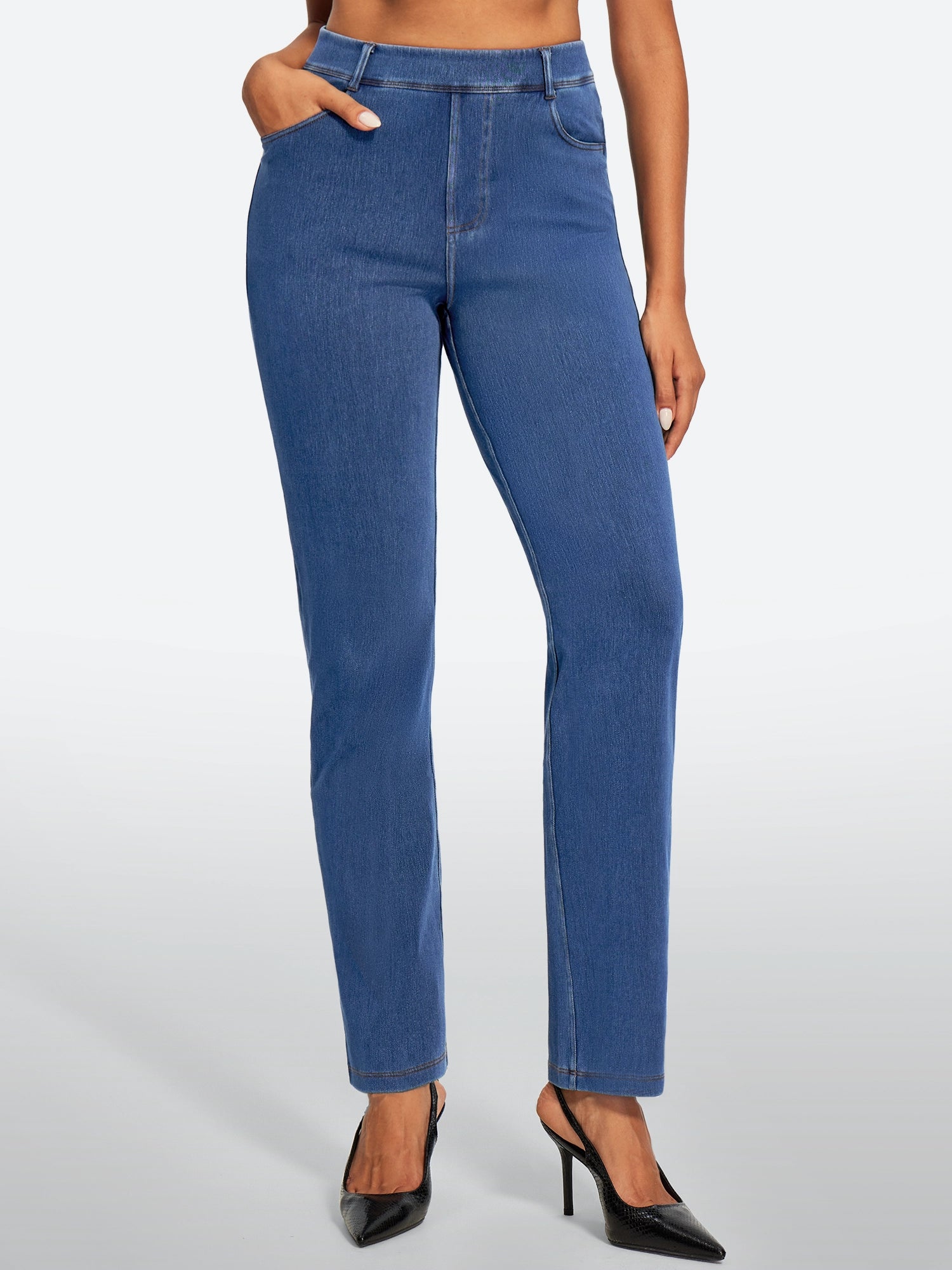 IUGA FlexDenim® High Waisted  Bootcut  Straight Leg Jeans | Affordable Yoga Leggings & Activewear by IUGA