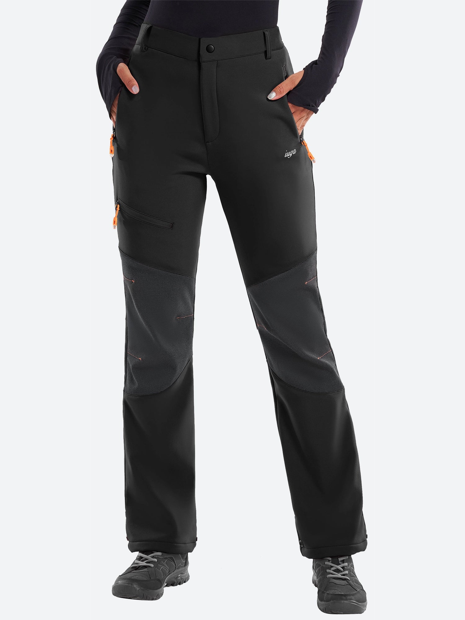 IUGA Waterproof Insulated Softshell Winter Fleece Lined Snow Pants - IUGA