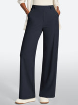 IUGA High Waisted Stretchy Wide Leg Pull On Work Pants With Pockets