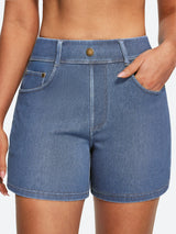 IUGA FlexDenim® Pull On Stretchy High Waist Denim Shorts With Pockets