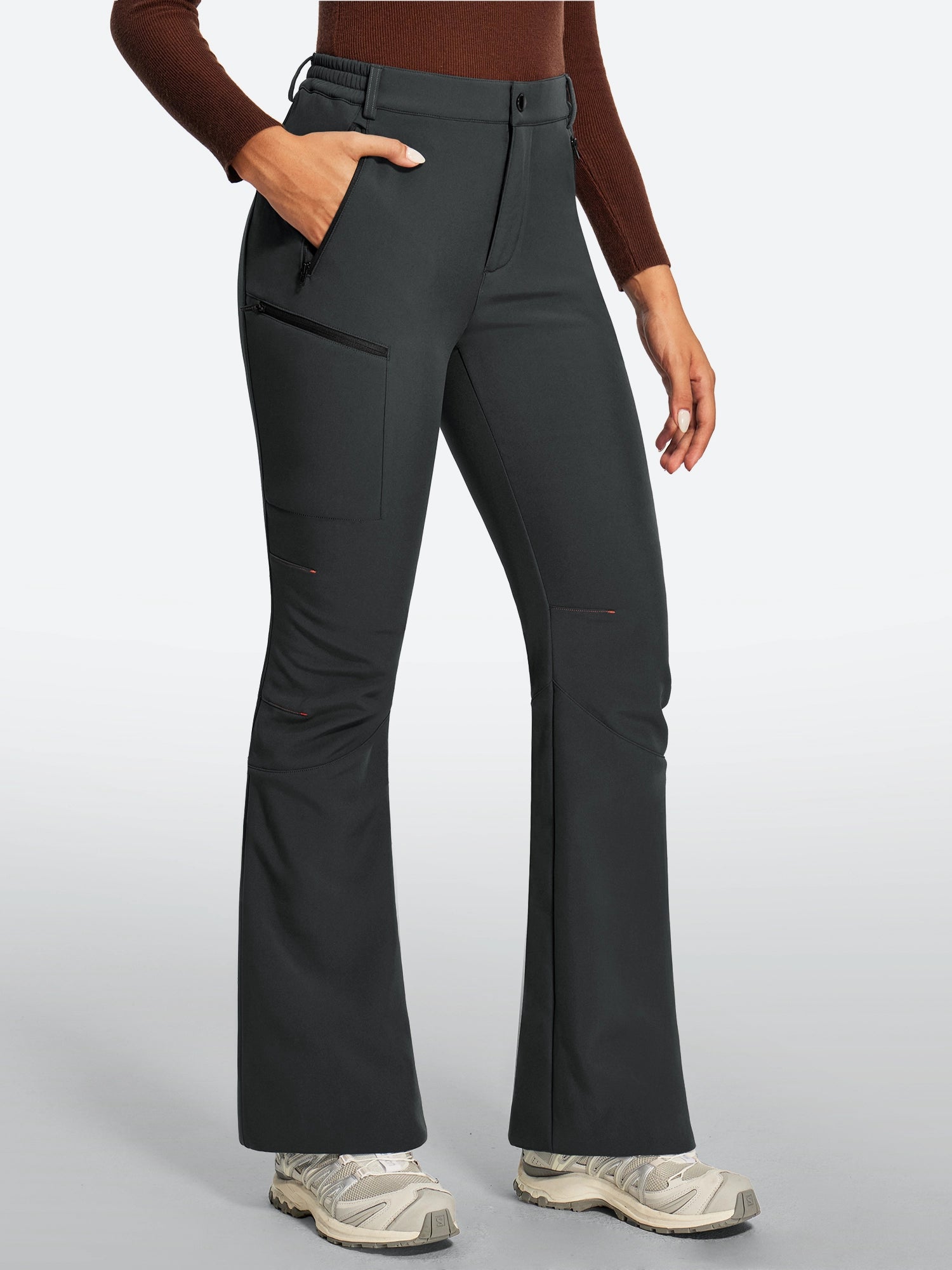 IUGA Women's Fleece Lined Waterproof Softshell Insulated Snow Ski Pants | Affordable Yoga Leggings & Activewear by IUGA