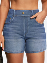 IUGA FlexDenim® Pull On Stretchy High Waist Denim Shorts With Pockets