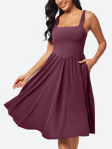 IUGA Flowy Sundresses With Built in Shorts & Bra & Pockets - IUGA