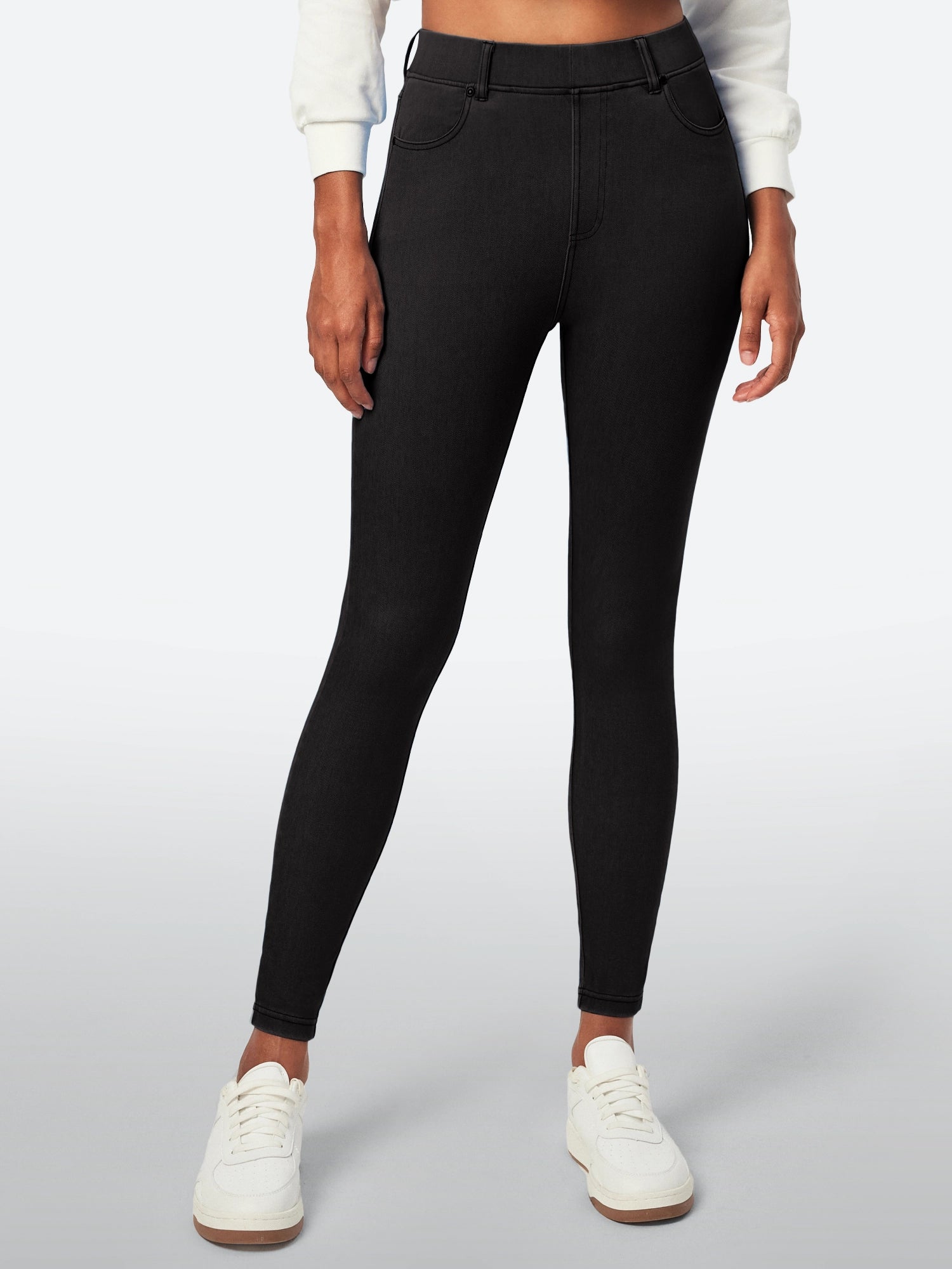 IUGA FlexDenim™ High Waisted Pull On Tummy Control Stretchy Jeans With Pockets - IUGA