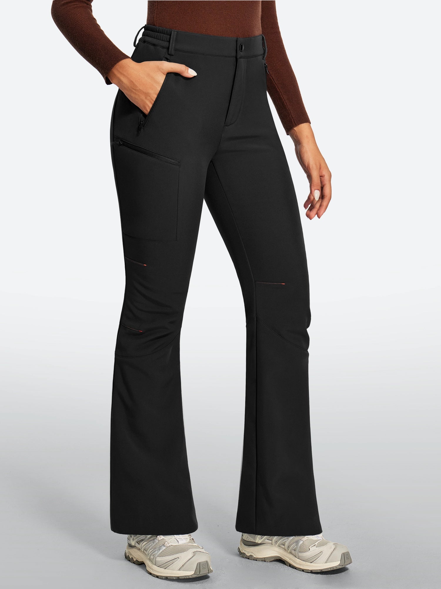 IUGA Women's Fleece Lined Waterproof Softshell Insulated Snow Ski Pants | Affordable Yoga Leggings & Activewear by IUGA