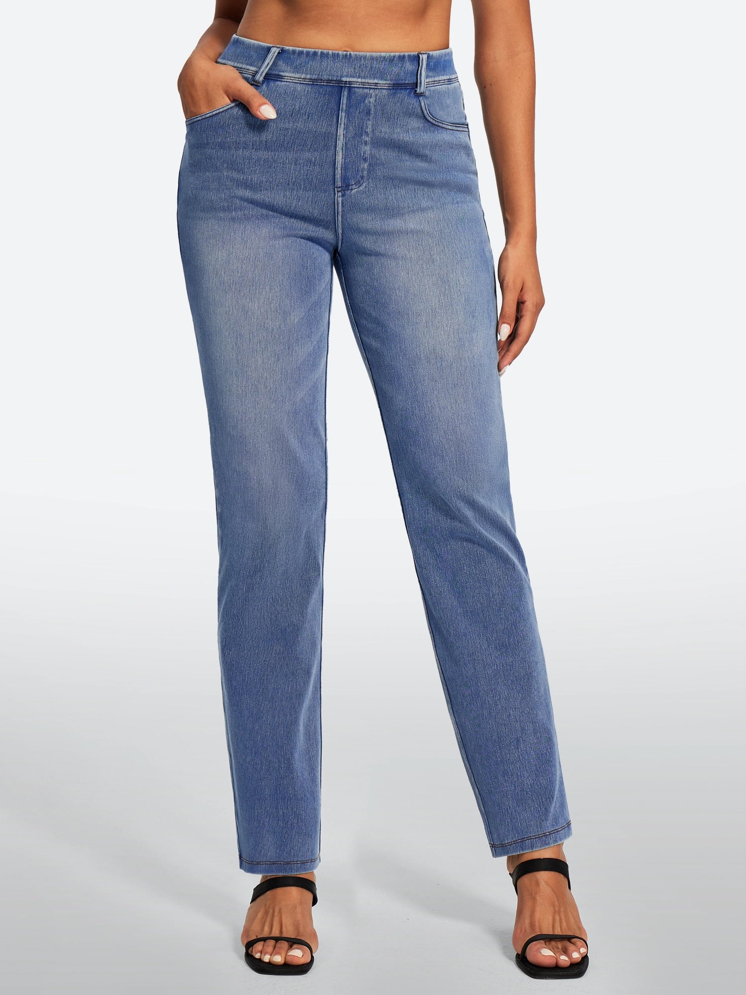 IUGA FlexDenim® High Waisted  Bootcut  Straight Leg Jeans | Affordable Yoga Leggings & Activewear by IUGA