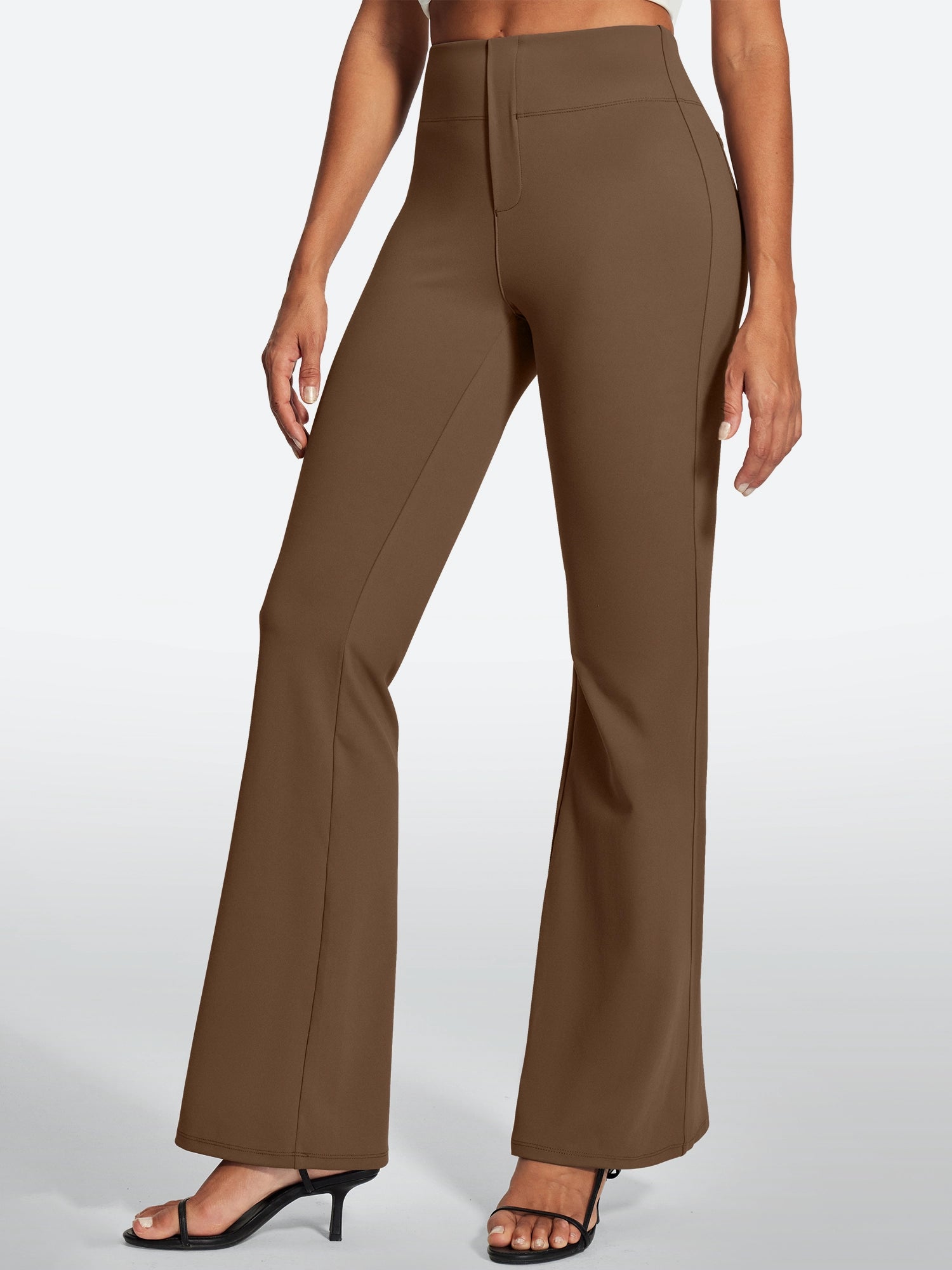 IUGA Stretchy High Waisted Pull On Bootcut Work Pants With Pockets