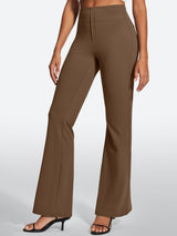 IUGA Stretchy High Waisted Pull On Bootcut Work Pants With Pockets