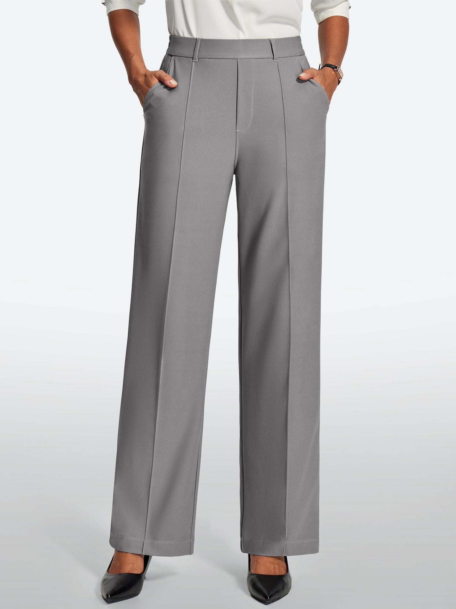 IUGA High-Waisted Wrinkle-Resistant Wide-Leg Work Pants - IUGA