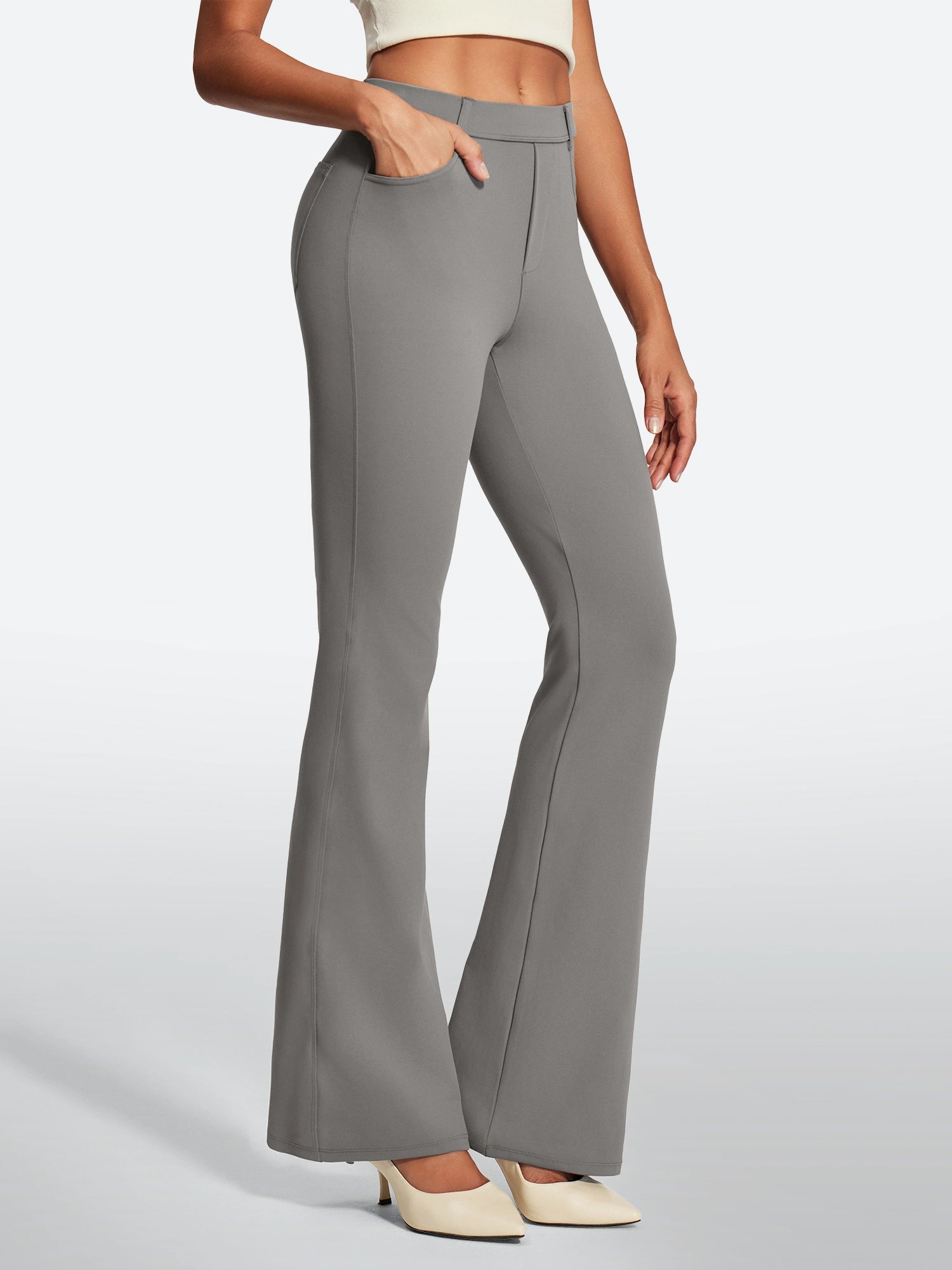 IUGA Stretchy Pull On Bootcut Work Pants With Pockets