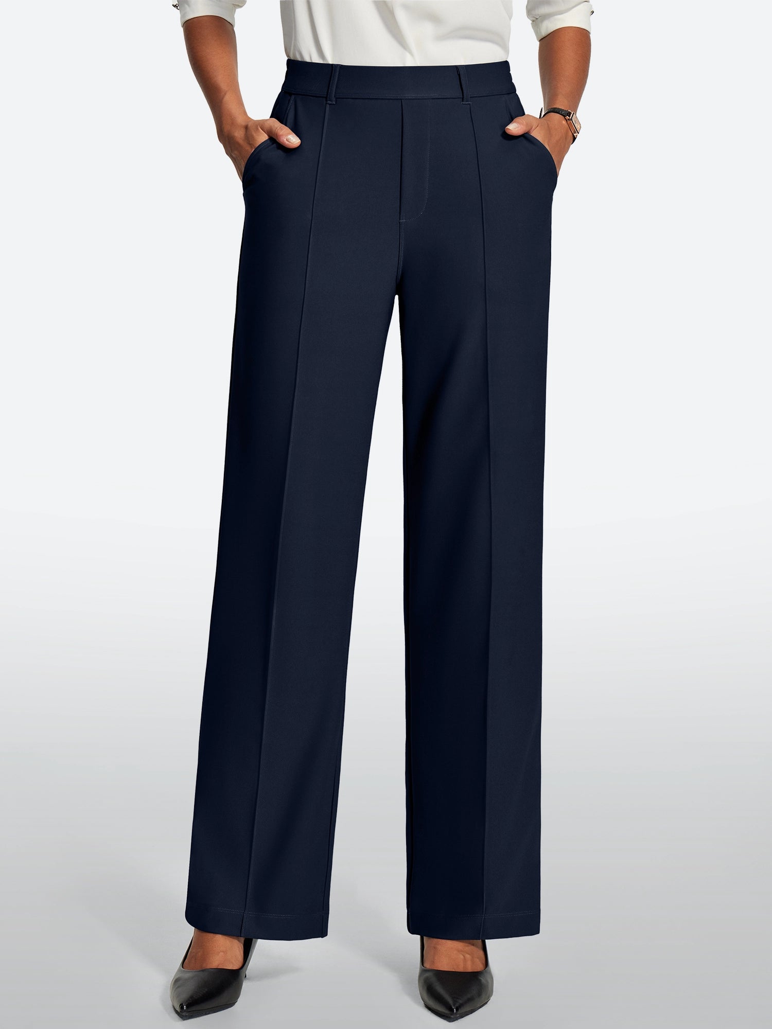 IUGA High-Waisted Wrinkle-Resistant Wide-Leg Work Pants - IUGA