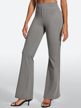 IUGA Stretchy High Waisted Pull On Bootcut Work Pants With Pockets