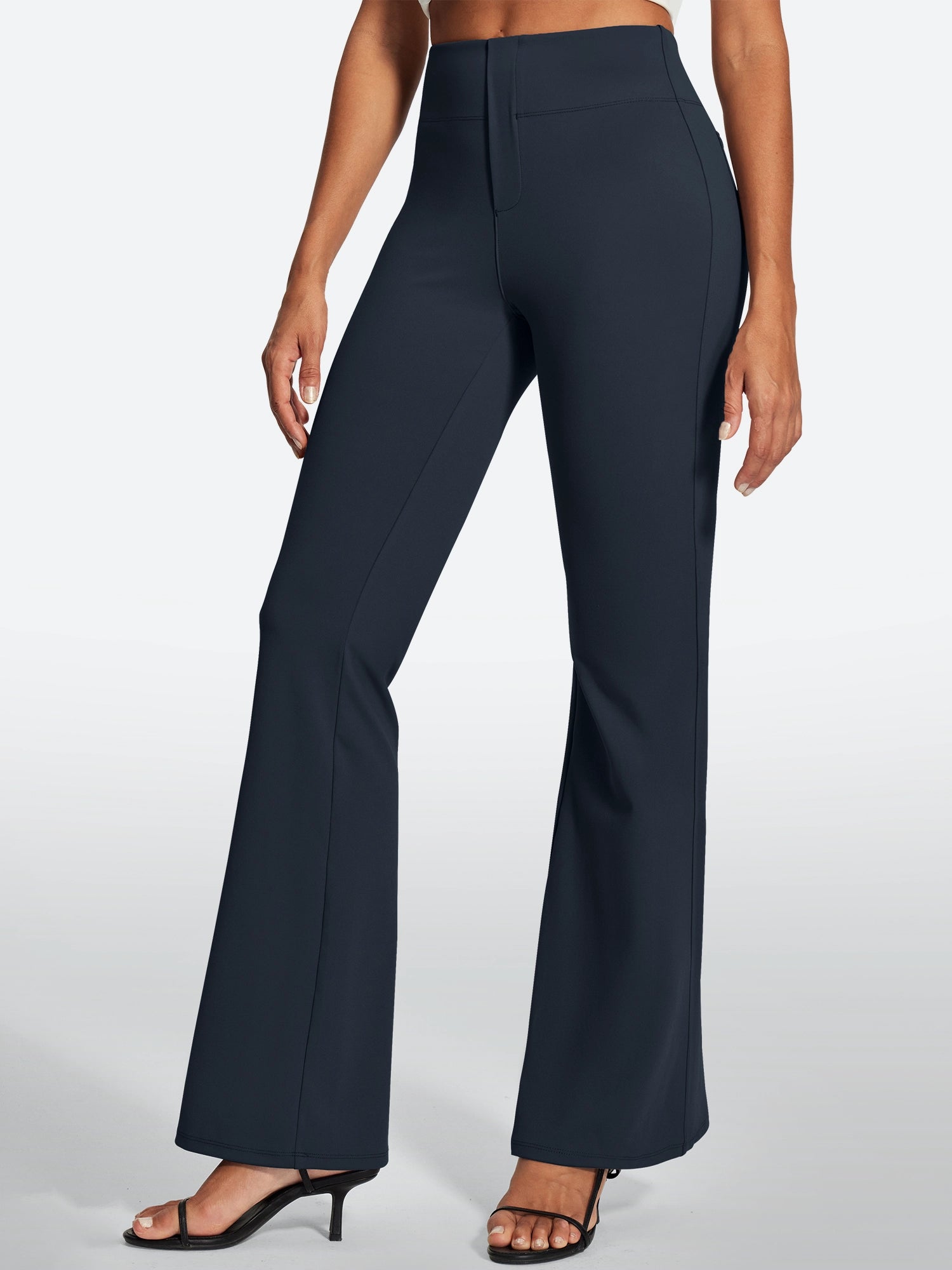 IUGA Stretchy High Waisted Pull On Bootcut Work Pants With Pockets