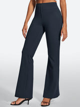 IUGA Stretchy High Waisted Pull On Bootcut Work Pants With Pockets