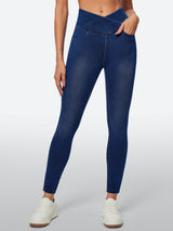 IUGA FlexDenim™ High Waisted Crossover Jeggings With Pockets - IUGA