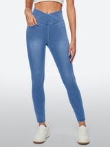 IUGA FlexDenim™ High Waisted Crossover Jeggings With Pockets - IUGA