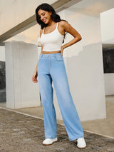 IUGA FlexDenim™ High Waist Pull On Wide Leg Jeans - IUGA
