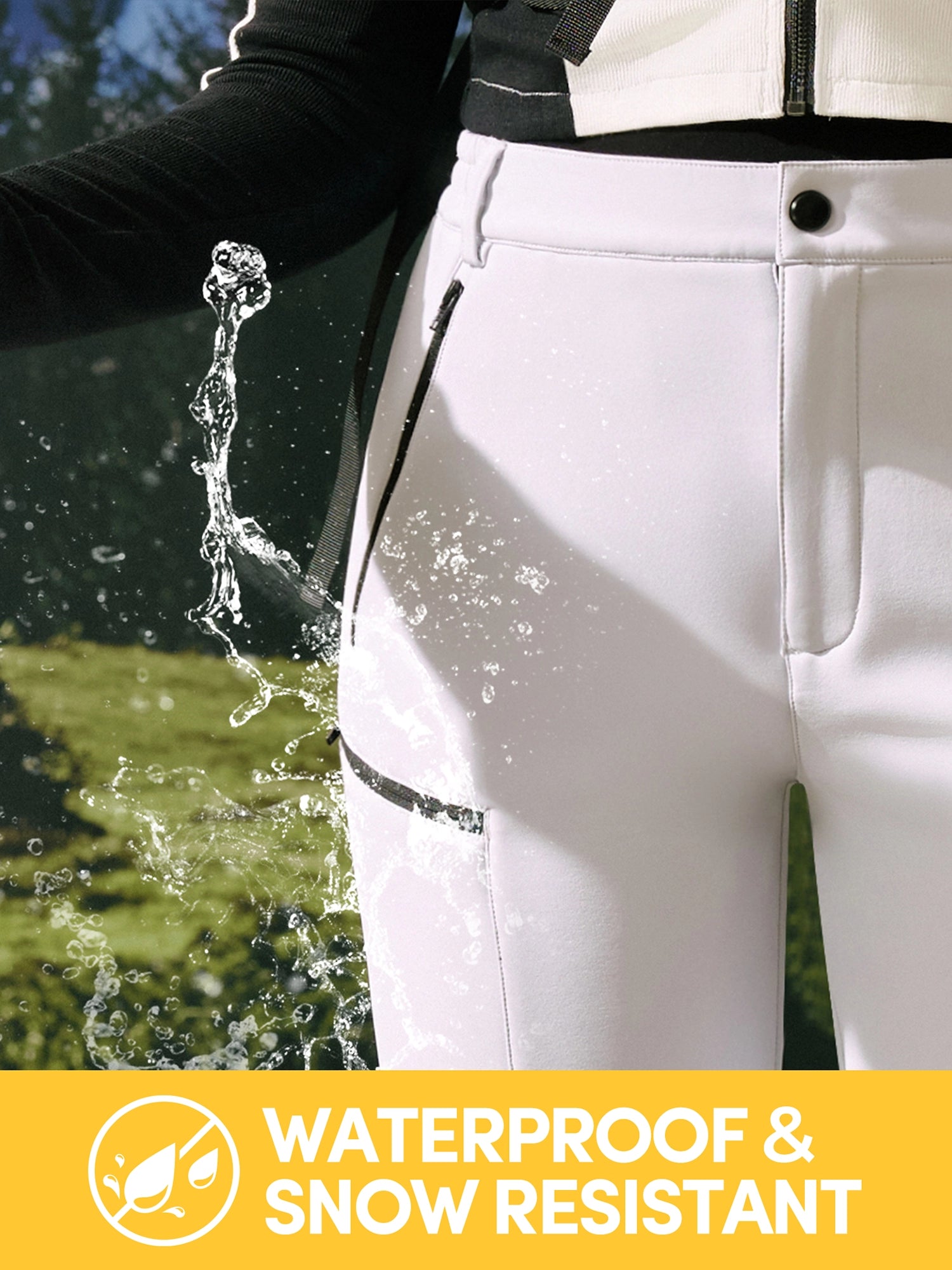 IUGA Women's Fleece Lined Waterproof Softshell Insulated Snow Ski Pants | Affordable Yoga Leggings & Activewear by IUGA