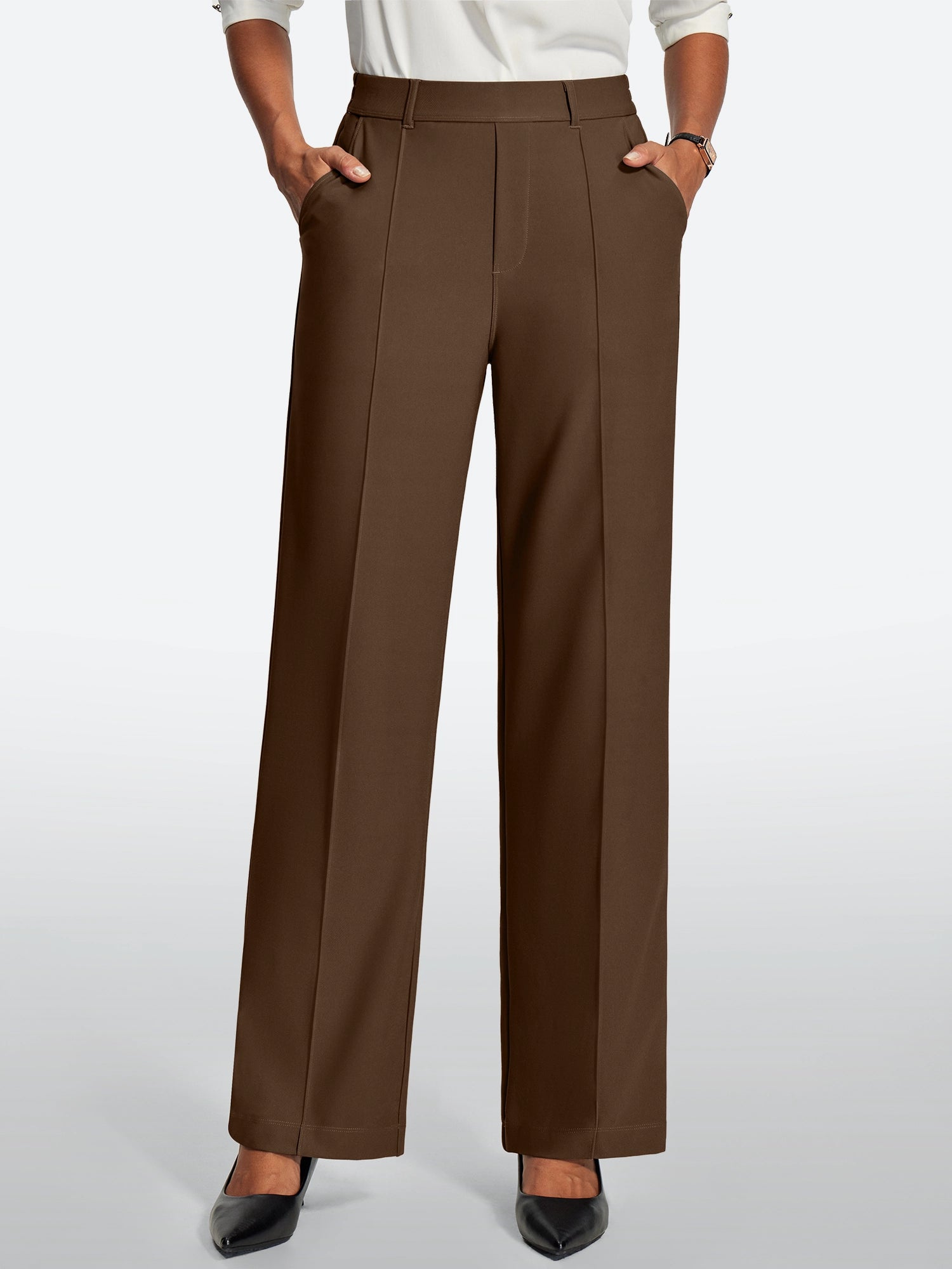 IUGA High-Waisted Wrinkle-Resistant Wide-Leg Work Pants - IUGA