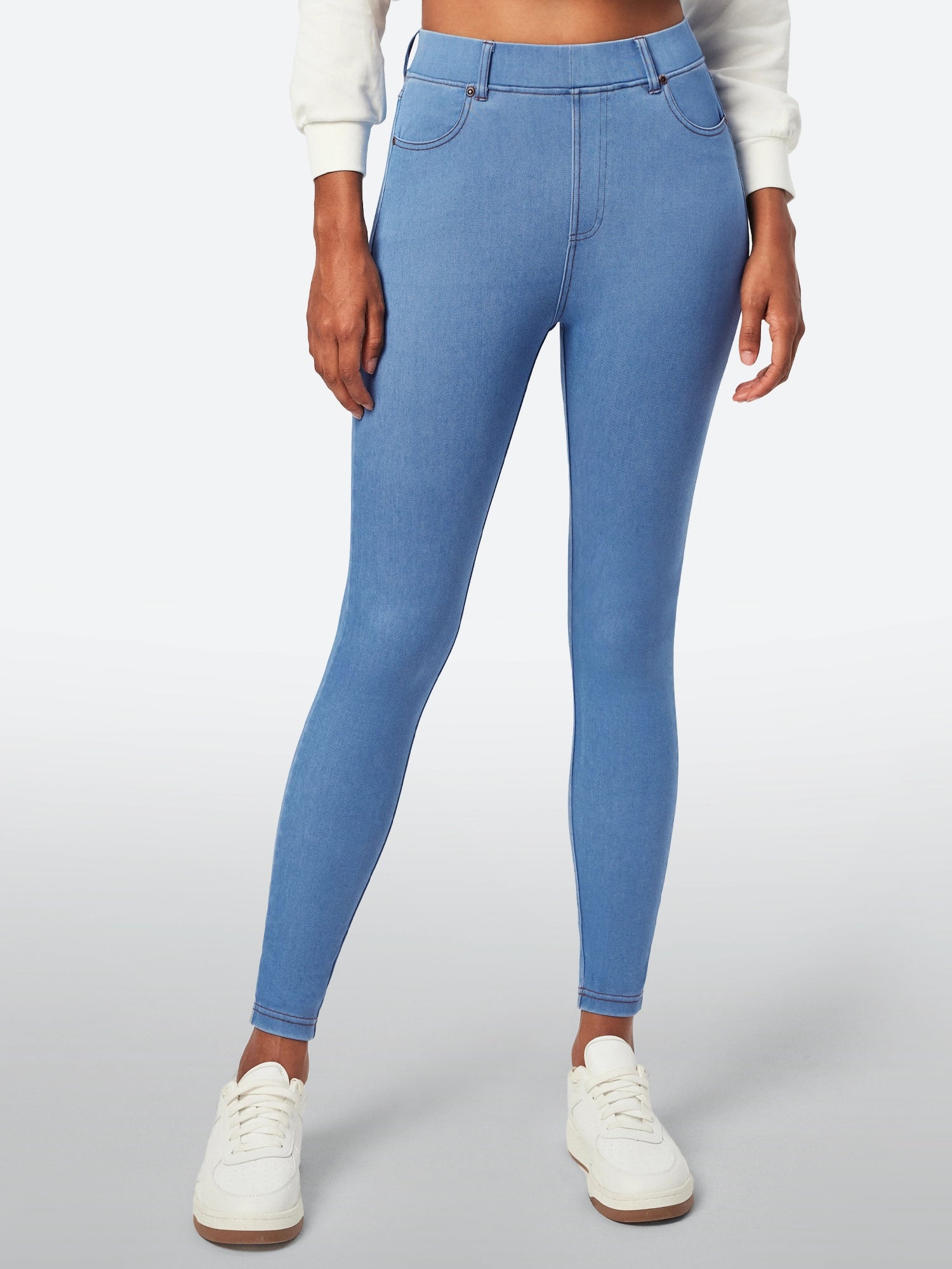 IUGA FlexDenim™ High Waisted Pull On Tummy Control Stretchy Jeans With Pockets - IUGA