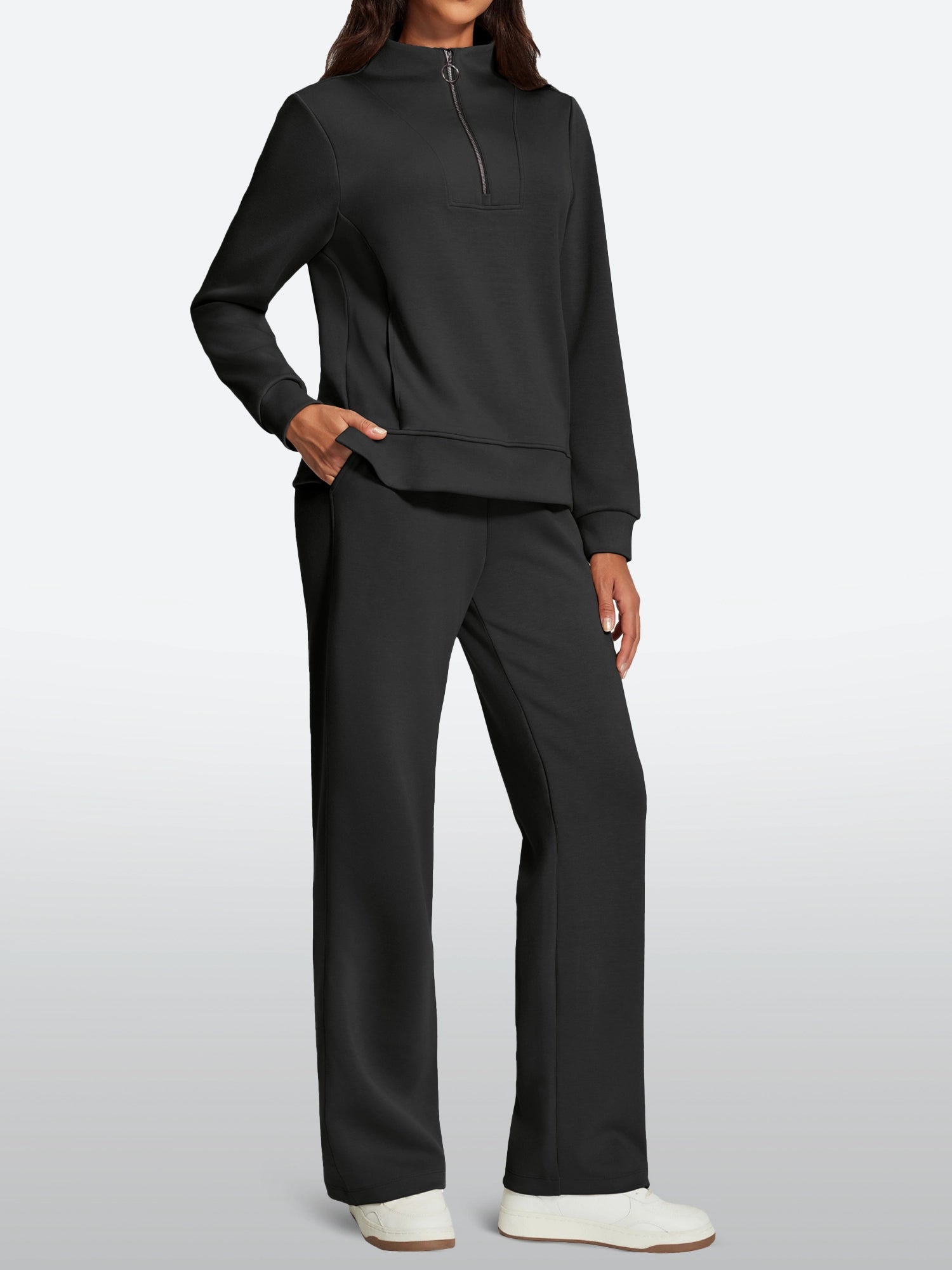 IUGA 2 Piece Outfits Wide Leg Pants Lounge Set | Affordable Yoga Leggings & Activewear by IUGA