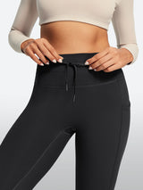 IUGA HeatLab® Waterproof No Front Seam Fleece-Lined High-Waist Drawstring Leggings | Affordable Yoga Leggings & Activewear by IUGA