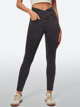 IUGA FlexDenim™ High Waisted Crossover Jeggings With Pockets - IUGA