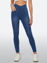 IUGA FlexDenim™ High Waisted Crossover Jeggings With Pockets - IUGA