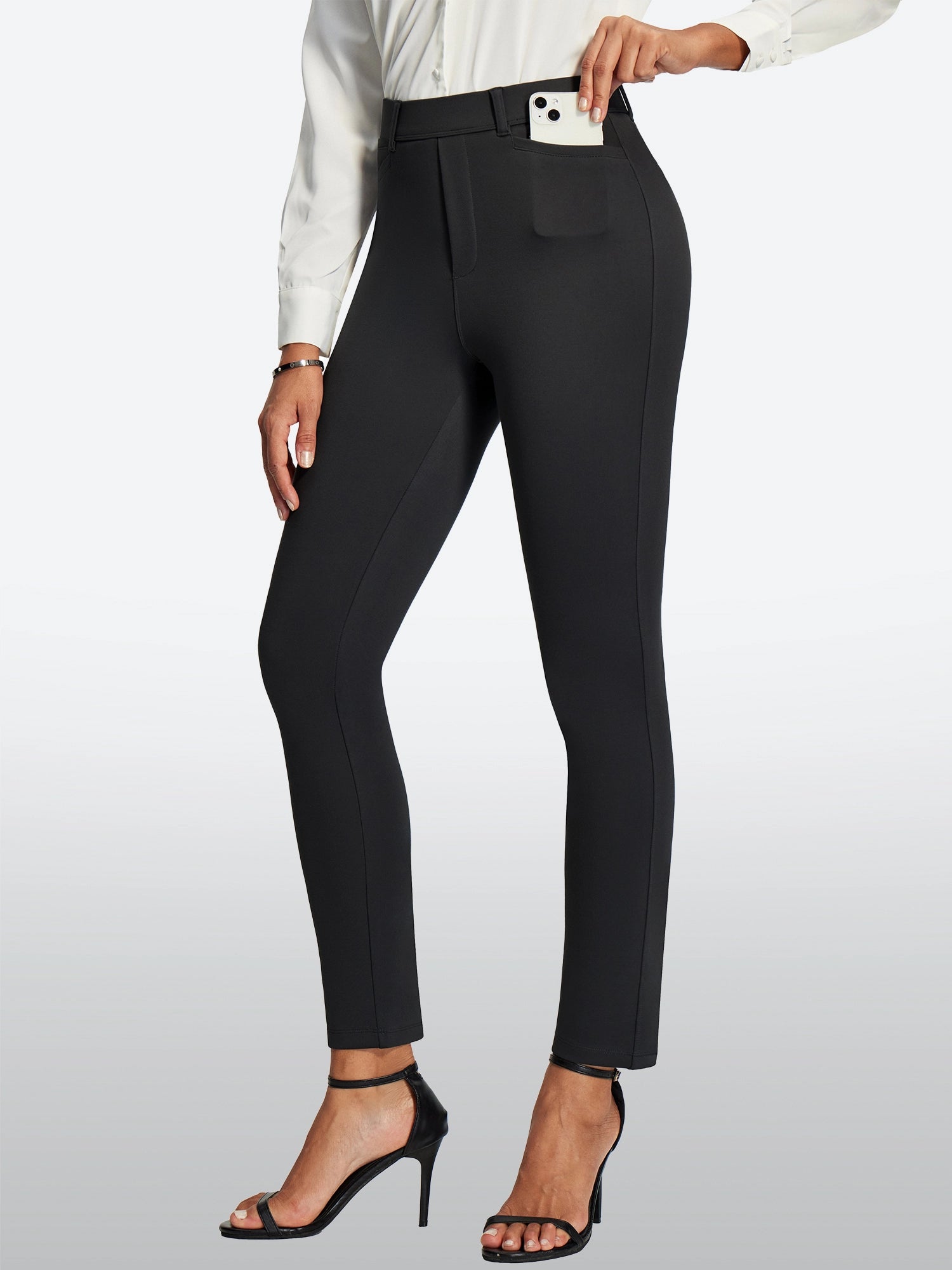 IUGA Pull On Stretchy Work Pants With Pockets | Affordable Yoga Leggings & Activewear by IUGA