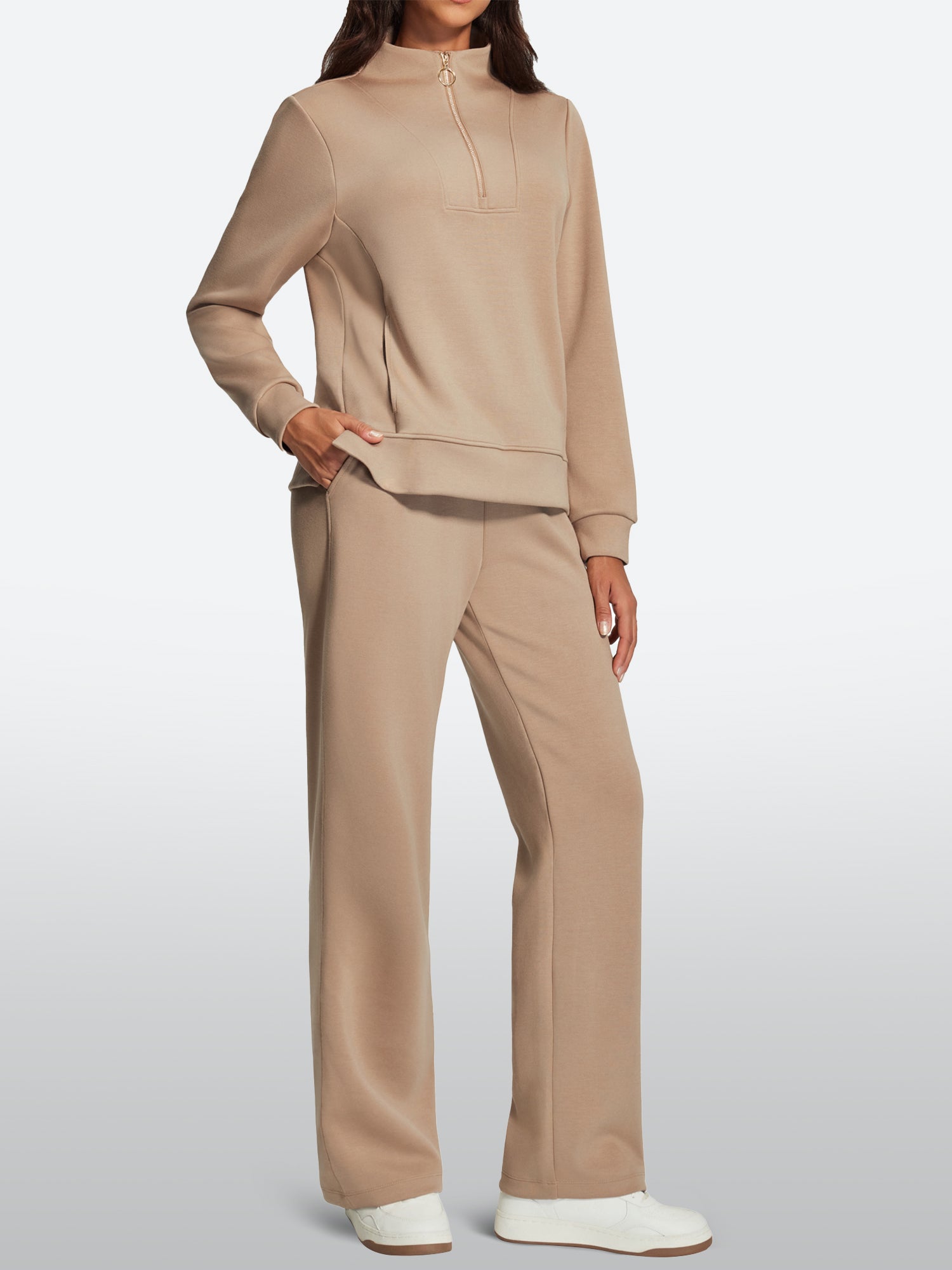 IUGA 2 Piece Outfits Wide Leg Pants Lounge Set | Affordable Yoga Leggings & Activewear by IUGA