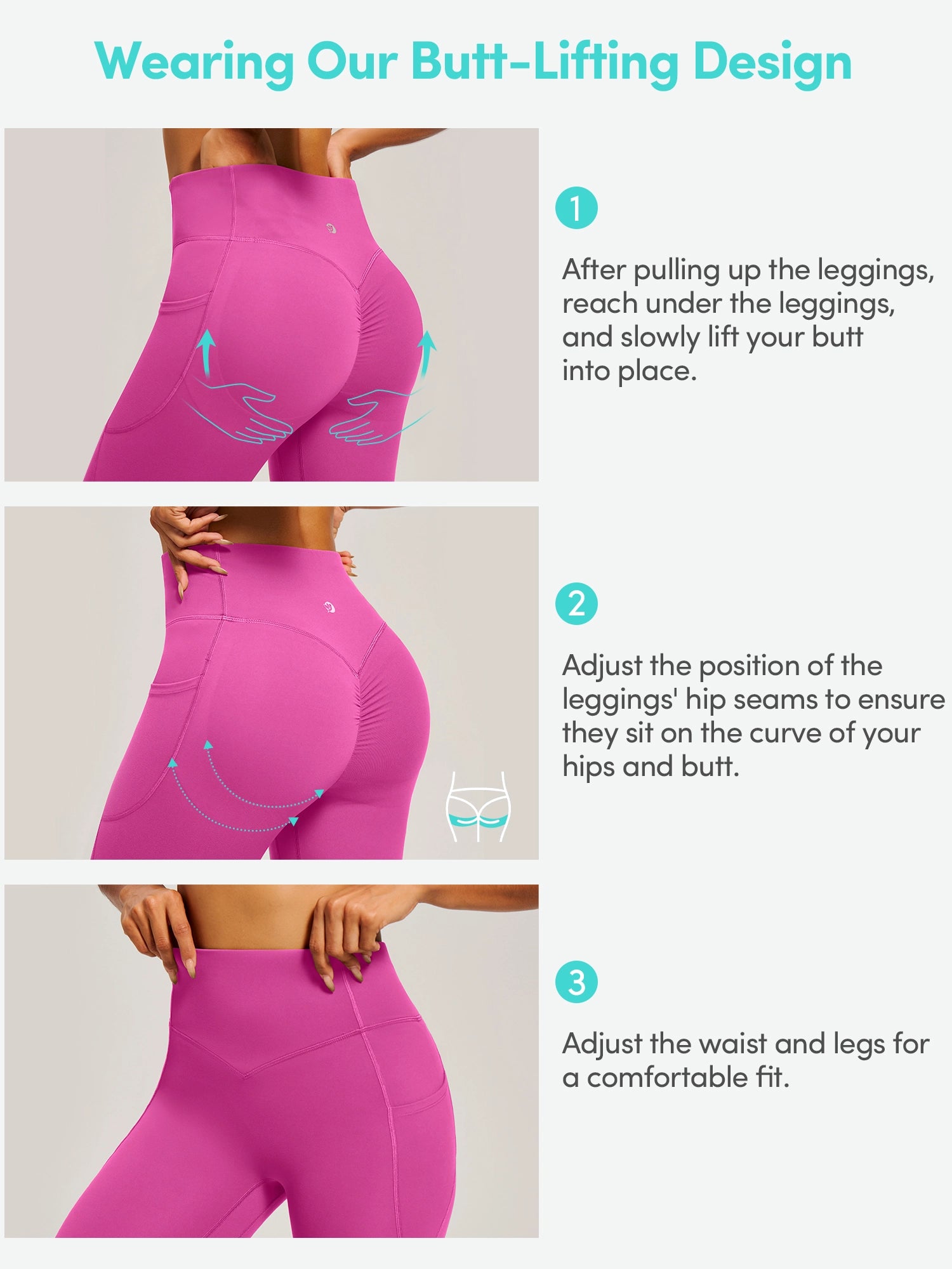 IUGA PowerTight Butt Lifting No Front Seam Leggings With Pockets - IUGA