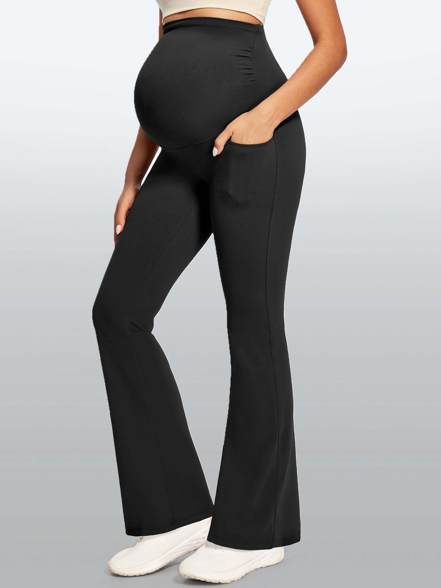 IUGA Maternity Leggings With Pockets Over The Belly | Affordable Yoga Leggings & Activewear by IUGA