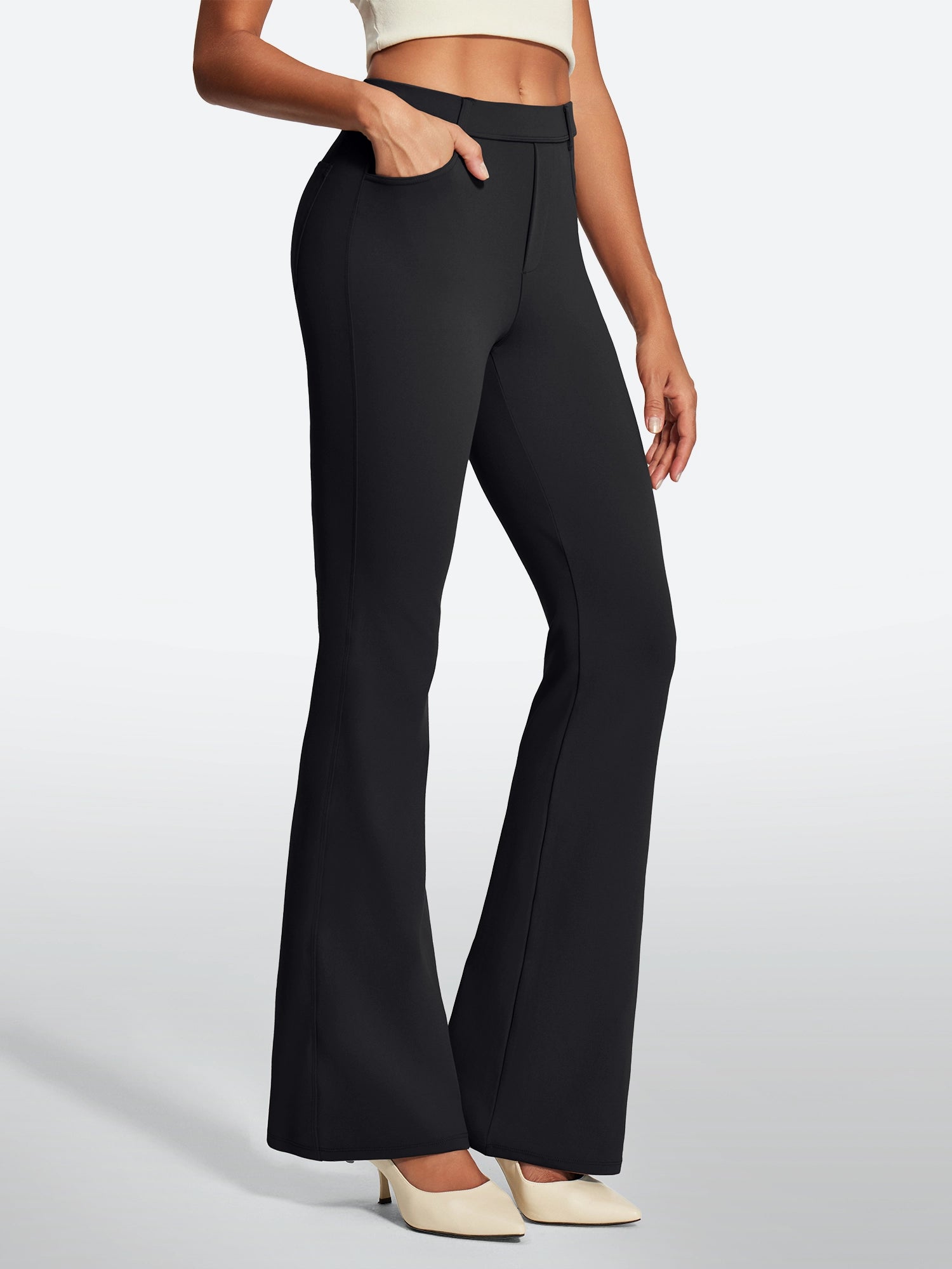 IUGA Stretchy Pull On Bootcut Work Pants With Pockets