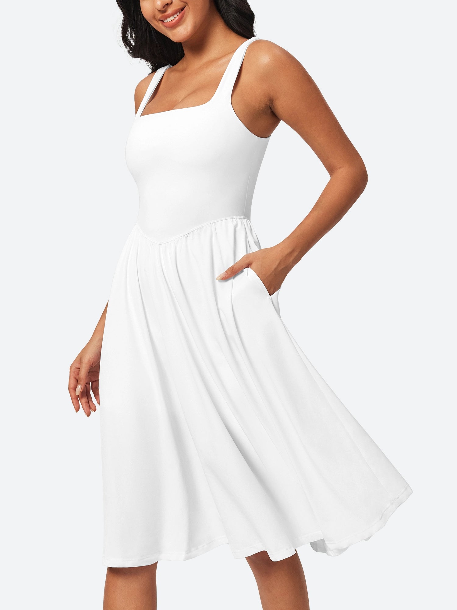 IUGA Flowy Sundresses With Built in Shorts & Bra & Pockets - IUGA