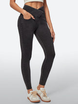 IUGA FlexDenim™ High Waisted Crossover Jeggings With Pockets - IUGA