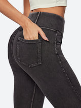 IUGA FlexDenim™ High Waisted Crossover Jeggings With Pockets - IUGA