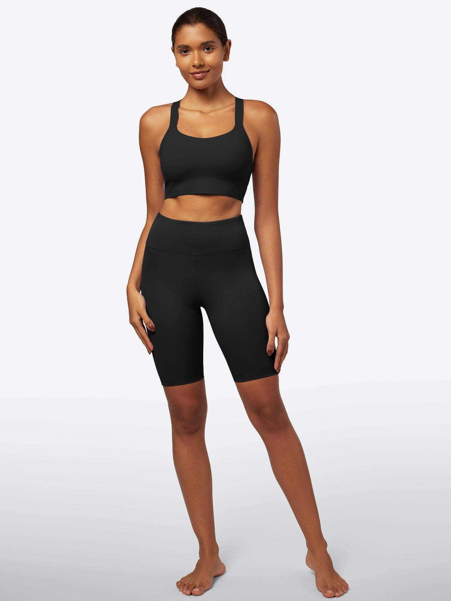 IUGA SilkFeel High Waist Biker Shorts with Inner Pocket - IUGA