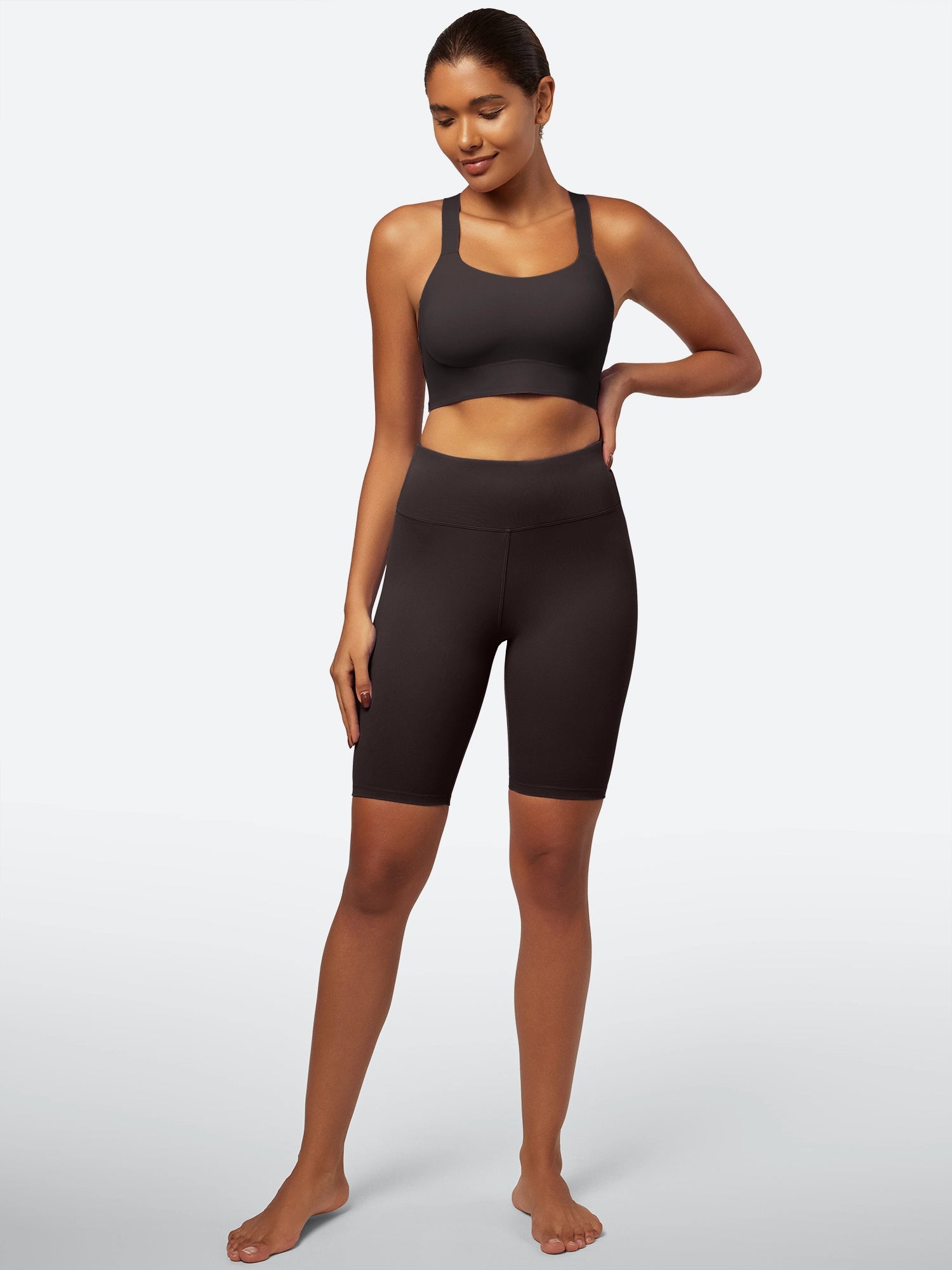 IUGA SilkFeel High Waist Biker Shorts with Inner Pocket - IUGA