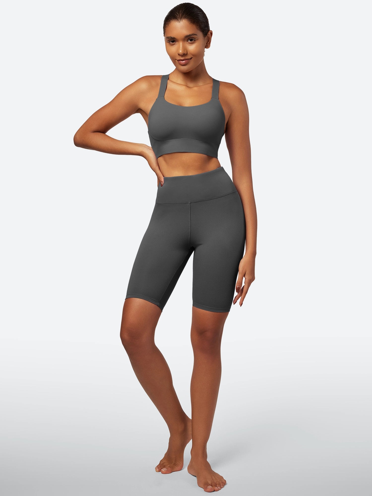 IUGA SilkFeel High Waist Biker Shorts with Inner Pocket - IUGA