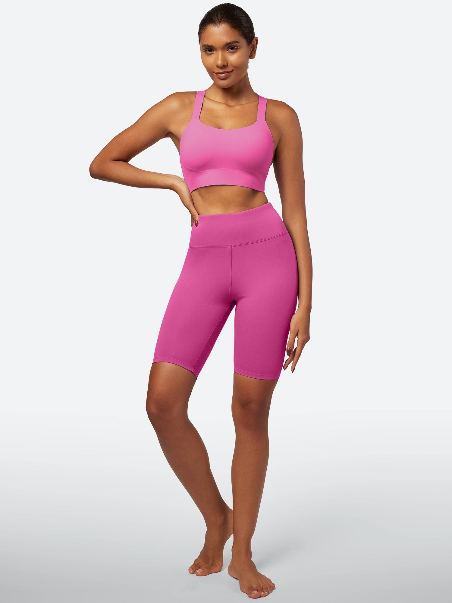 IUGA SilkFeel High Waist Biker Shorts with Inner Pocket - IUGA