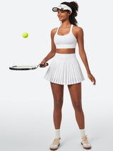 IUGA High Waisted Pleated Tennis Skirt With Build-in Shorts - IUGA