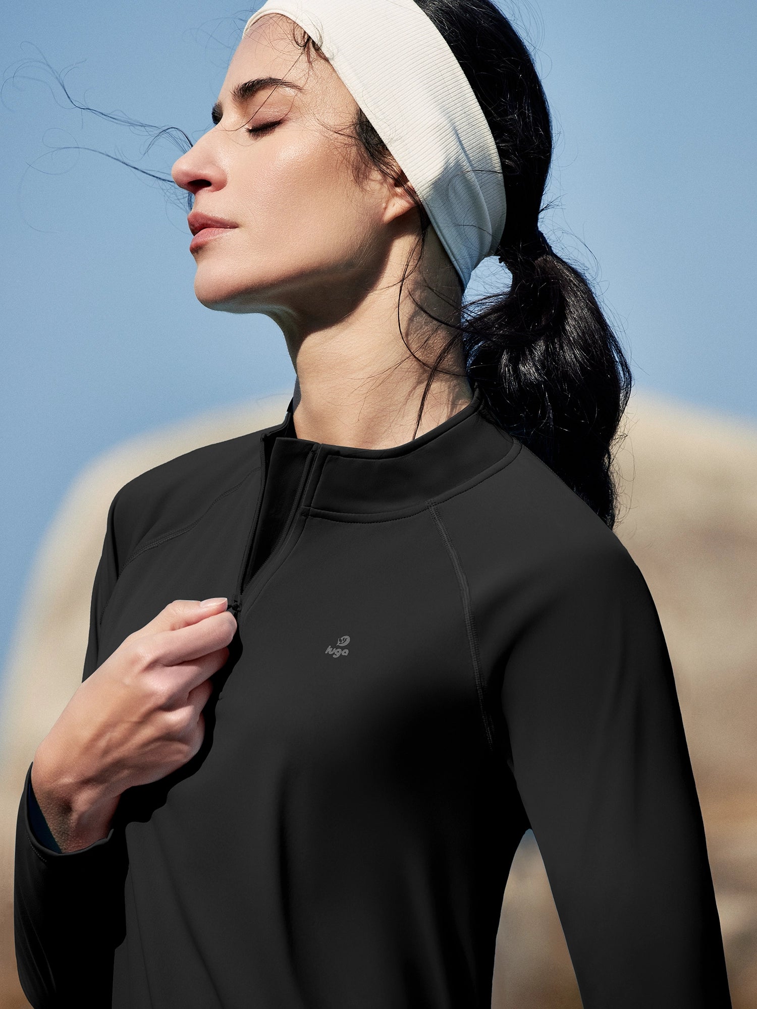 IUGA UPF 50+ Quarter Zip Long Sleeve Rash Guard - IUGA