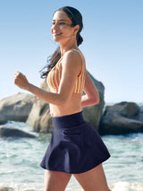 IUGA High Waisted Tummy Control Swim Skirts With Boxer Liner & Pockets - IUGA