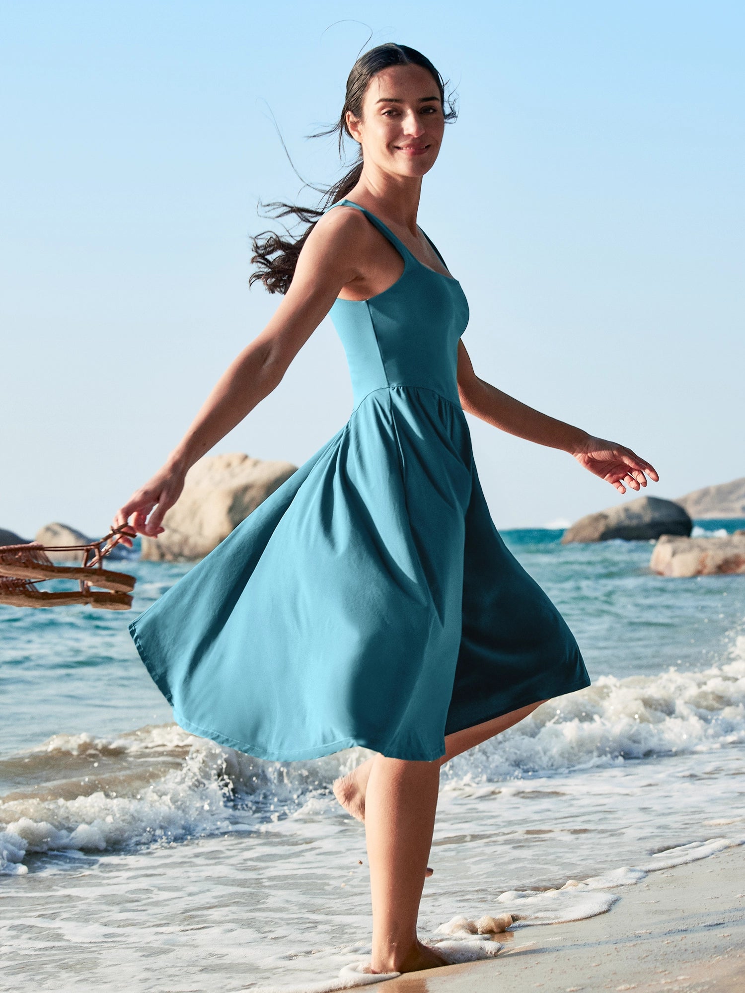 IUGA Flowy Sundresses With Built in Shorts & Bra & Pockets - IUGA