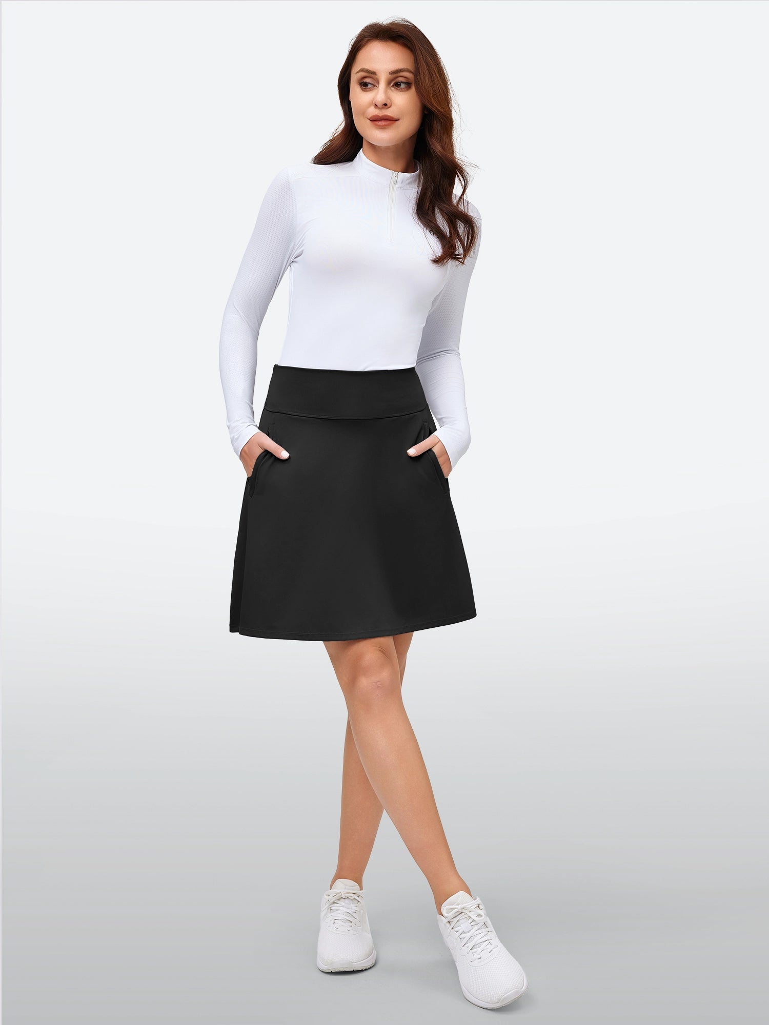 IUGA High-Waisted Tummy Control Golf Skirt With Built-in Shorts - IUGA
